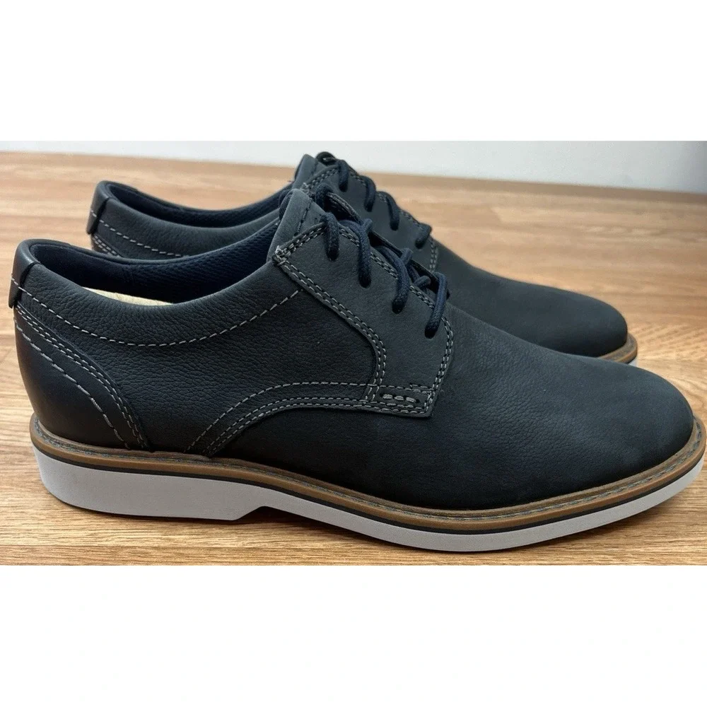Clarks Radcliff Low Navy Blue Nubuck Men's Oxfords Comfort Shoes Size 7 NEW